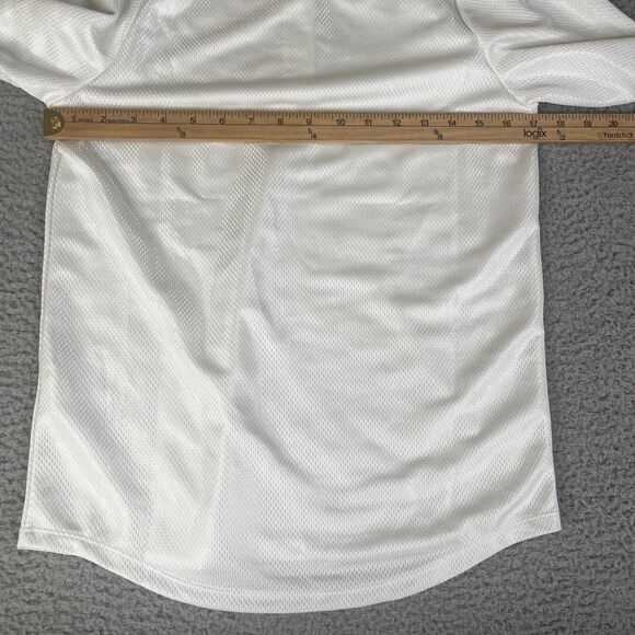 Nike Court Challenger Jacket Men XS White 1/4 Zip Knit Long Sleeve Sweater Shiny - Picture 11 of 12